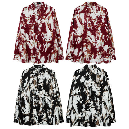 Fashion Personalized Ink Tie-dye Loose Shirt Men