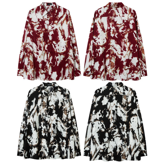 Fashion Personalized Ink Tie-dye Loose Shirt Men