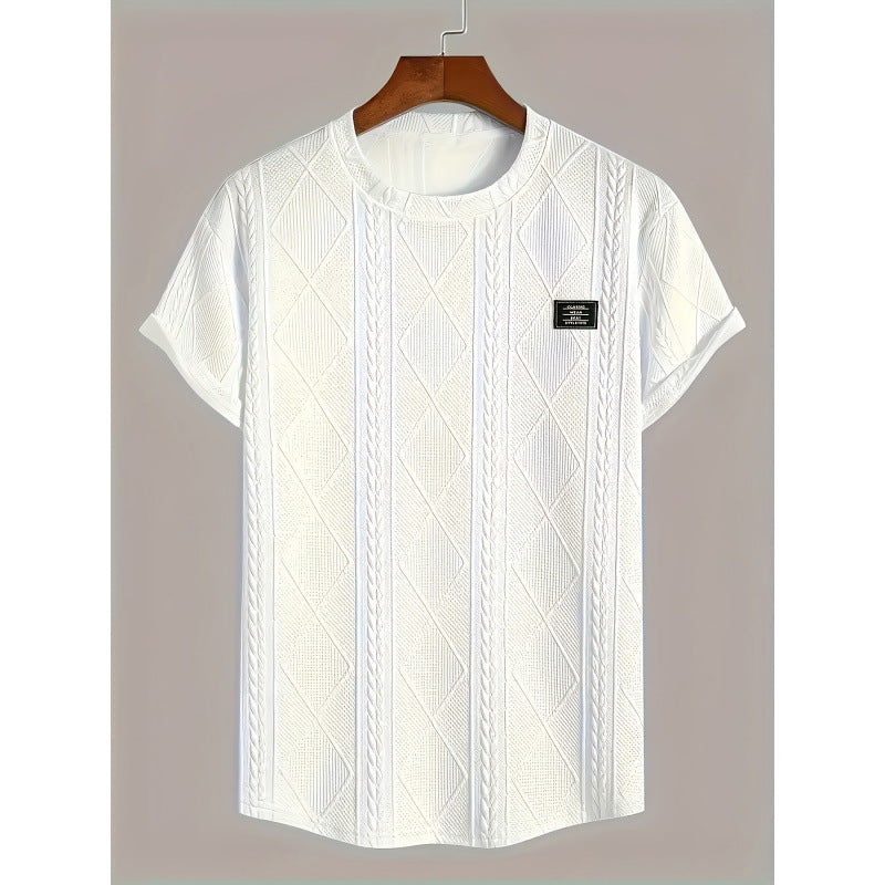 Geometric Embroidery Casual Short Sleeve