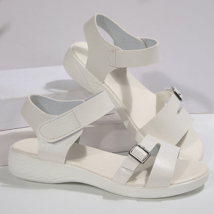 Fashion Velcro Wedge Flat Beach Sandals