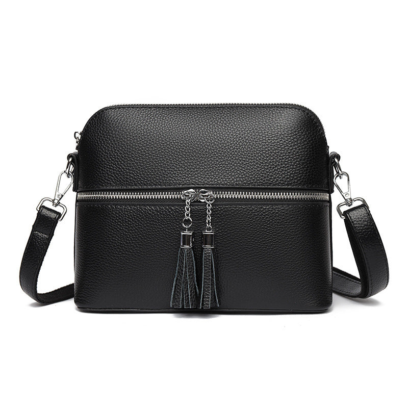 Fashion Casual Large Capacity Shell Bag Top Layer Leather One-shoulder Crossbody Bag