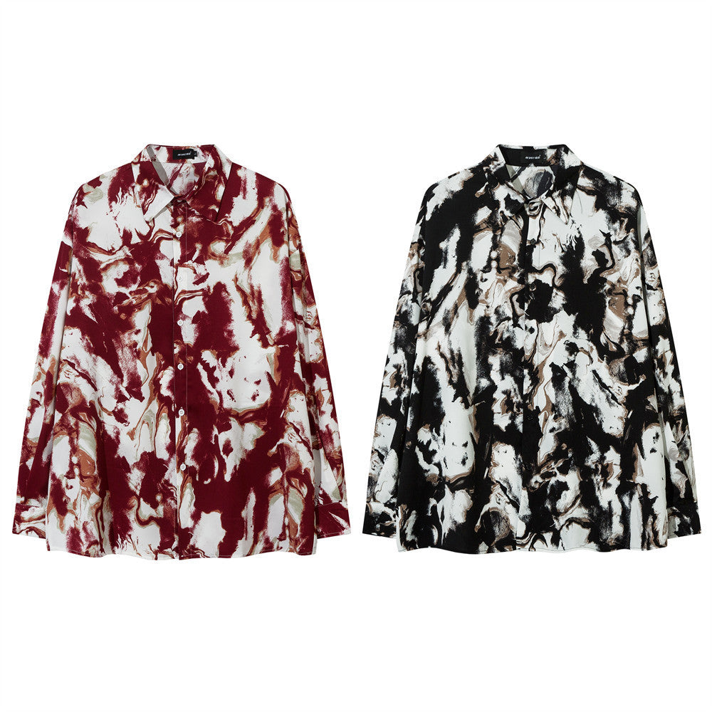 Fashion Personalized Ink Tie-dye Loose Shirt Men